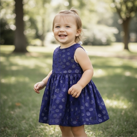 Tommy Hilfiger Girls Dress 2T – Purple Glitter Polka Dot Party Dress | EUC - Picture 1 of 7